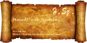 Huszárik Szabin névjegykártya